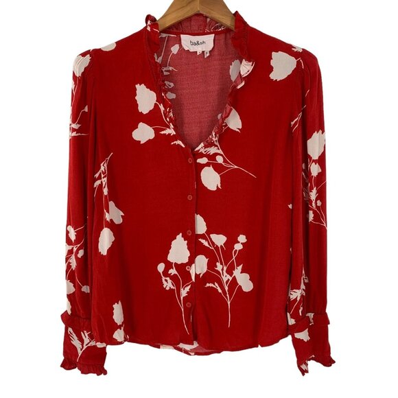 ba&sh Red Floral Blouse - Picture 3 of 8